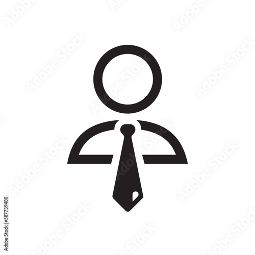 Businessman vector icon. Gentleman flat sign design. Boss icon pictogram. Manager flat symbol. Man in suit with tie icon. UX UI icon