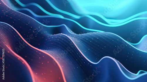 Modern abstract wavy background. Based on Generative AI