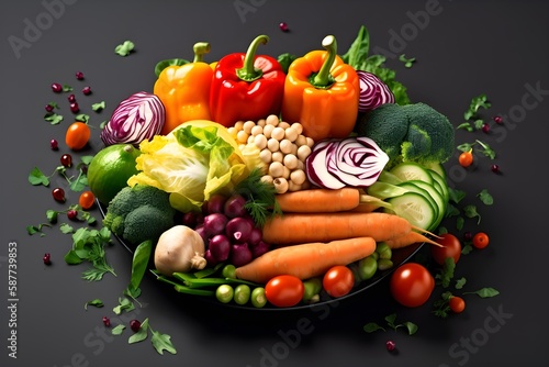 This image depicts an abundance of colorful, healthy vegetables, representing a healthy diet