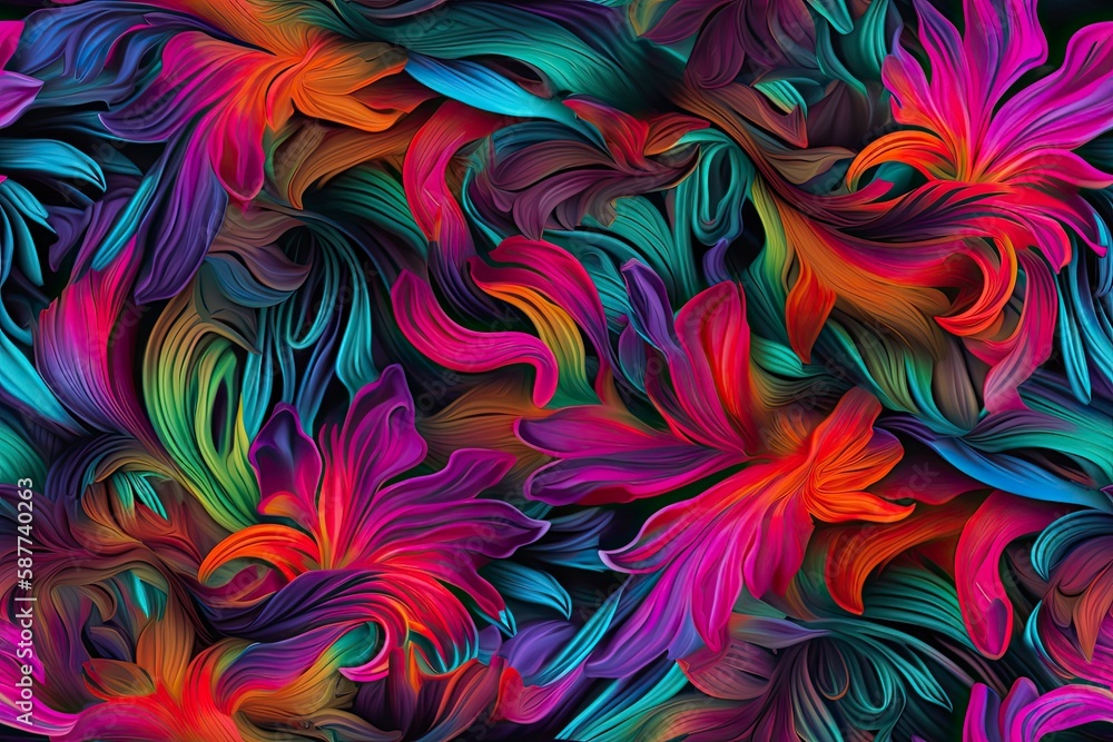 Exotic Colorful Tropical Hibiscus Flowers Hawaiian Pastel Mosaic Abstract Floral Seamless Pattern, Desktop Background, Screensaver with Soft Oranges, Yellows, Greens, Pinks, Purples, and Blues Exotic Colorful Tropical Hibiscus Flowers Hawaiian Pastel Mosaic Abstract Floral Seamless Pattern, Desktop Background, Screensaver with Soft Oranges, Yellows, Greens, Pinks, Purples, and Blues