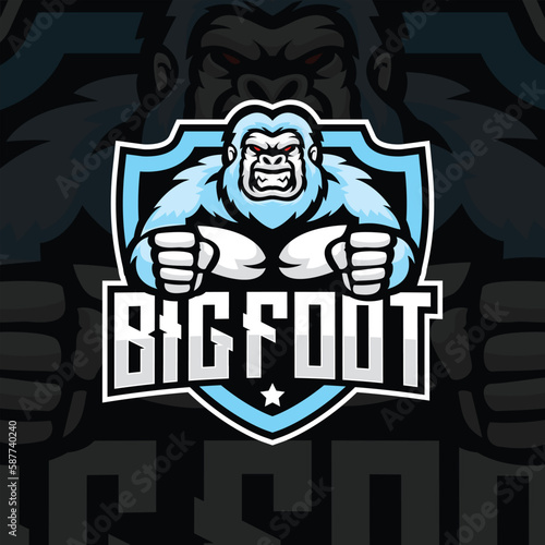 yeti mascot esport logo design