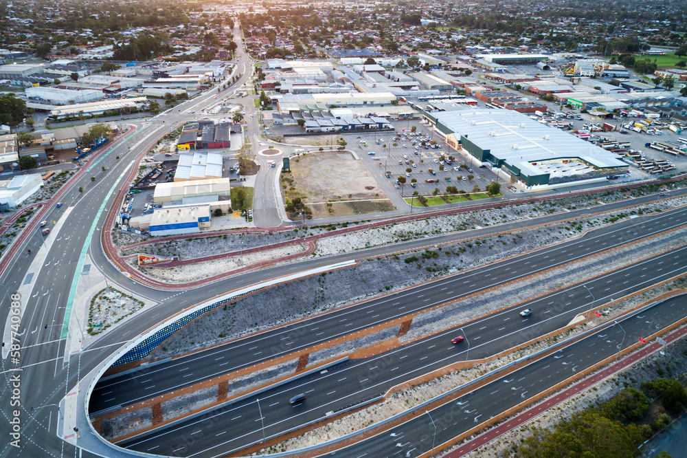 Aerial View, business park, new Highway, Perth, Western Australia, Australia Aerial View, business park, new Highway, Perth, Western Australia, Australia