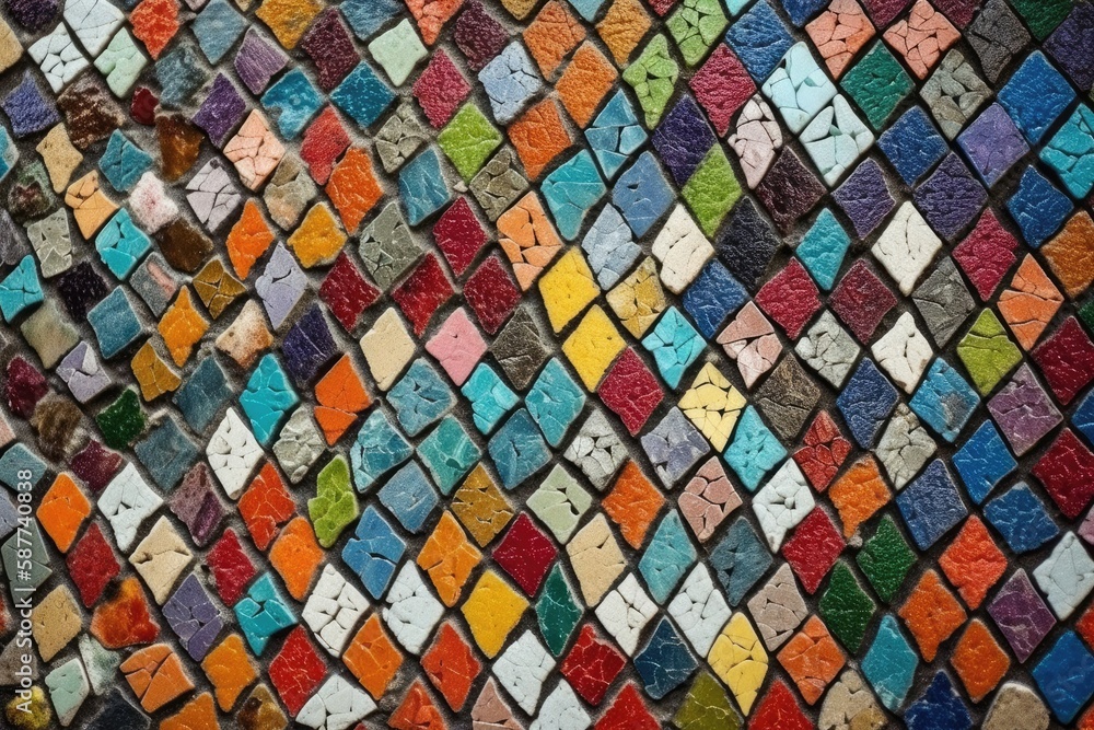 vibrant mosaic pattern covering a wall or surface. Generative AI vibrant mosaic pattern covering a wall or surface. Generative AI