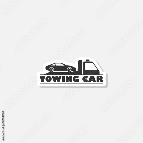 Towing truck evacuation service sticker icon