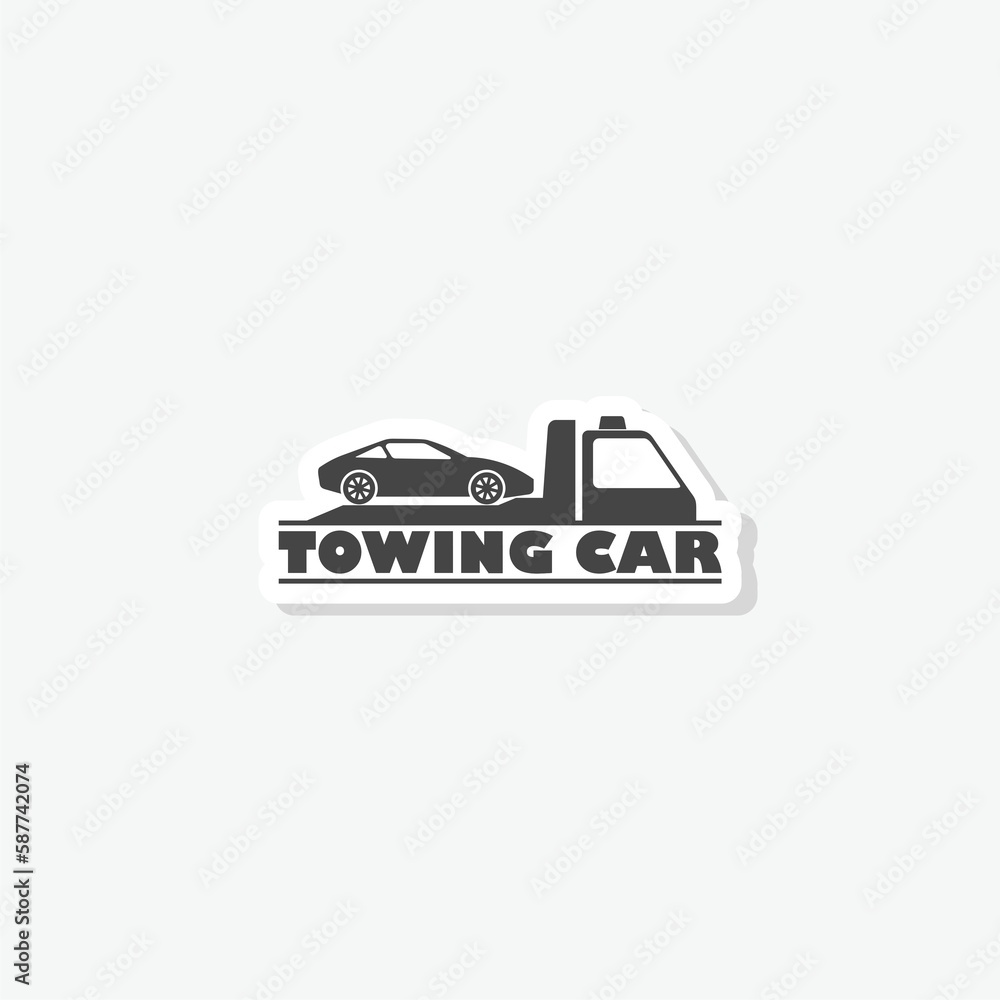 Towing truck evacuation service sticker icon Towing truck evacuation service sticker icon