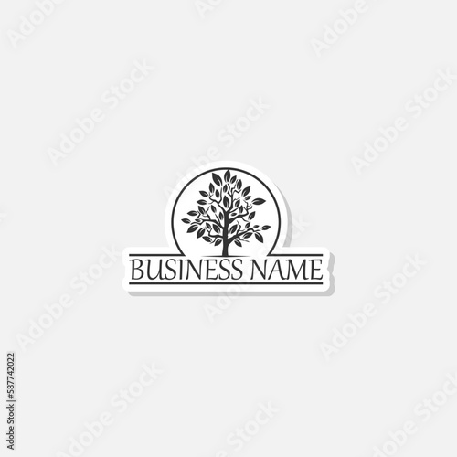 Tree business name logo icon sticker © sljubisa