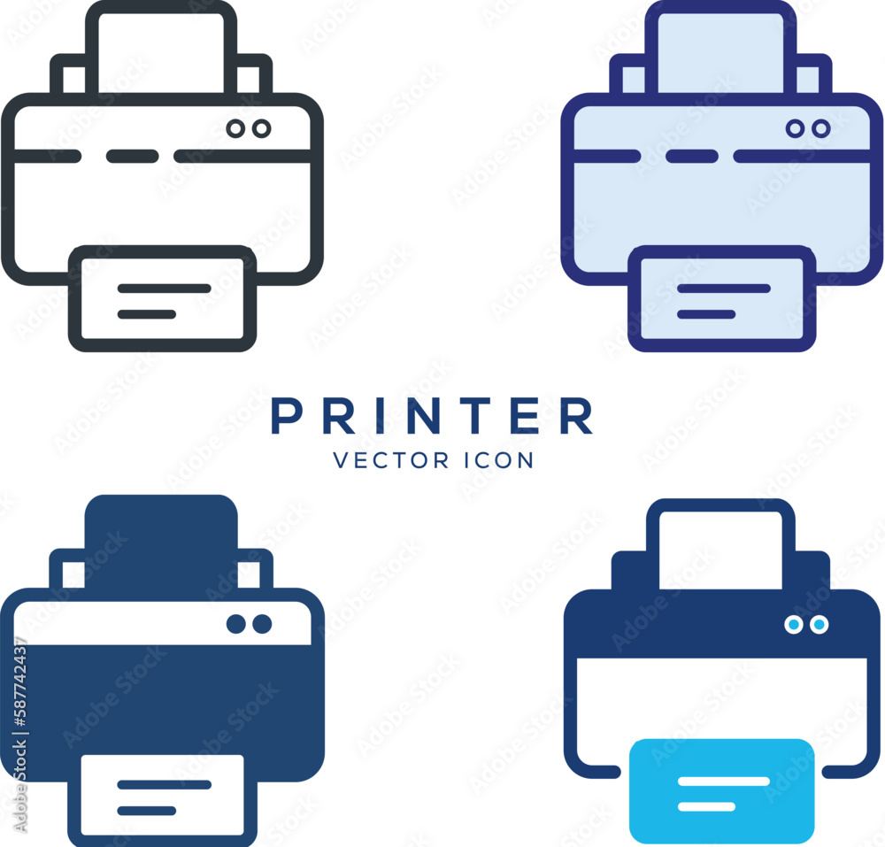 Printer scanner icon, Printer flat icon filled, outline, line and stroke style Printer scanner icon, Printer flat icon filled, outline, line and stroke style