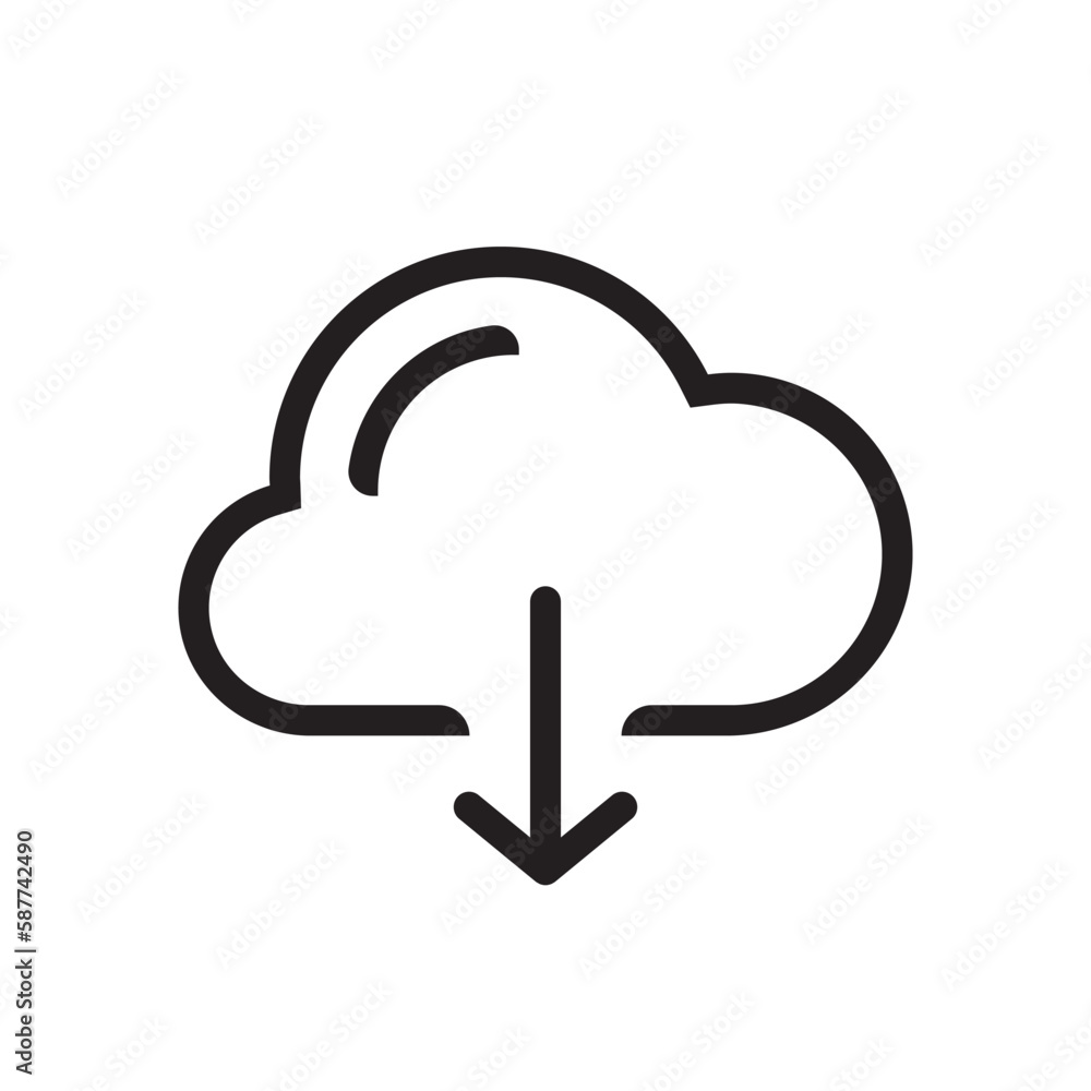 Cloud with arrow vector icon. Upload in cloud flat sign design. Download in cloud symbol pictogram. UX UI icon Cloud with arrow vector icon. Upload in cloud flat sign design. Download in cloud symbol pictogram. UX UI icon
