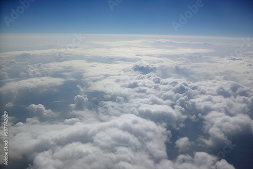 Above the clouds, areal photo of earth