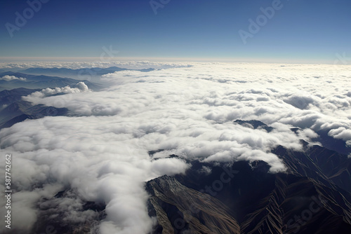 Above the clouds  areal photo of earth