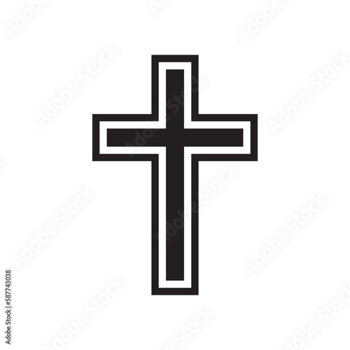 Cross icon. Christian cross. Religious cross flat sign design. Cross symbol pictogram. UX UI icon