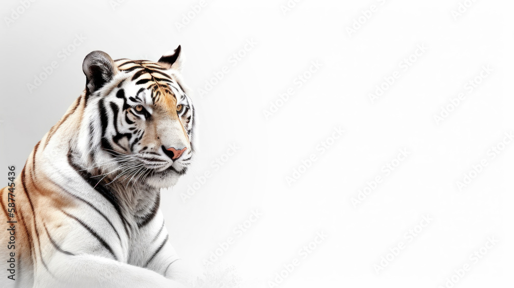 animal on the white Background a Tiger generative ai animal on the white Background a Tiger generative ai