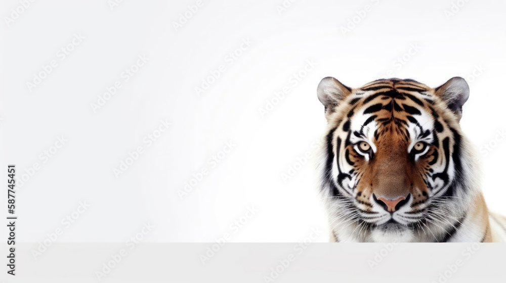 Fototapeta premium animal on the white Background a Tiger generative ai