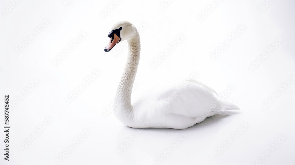 Fototapeta premium animal on the white Background a Swan generative ai