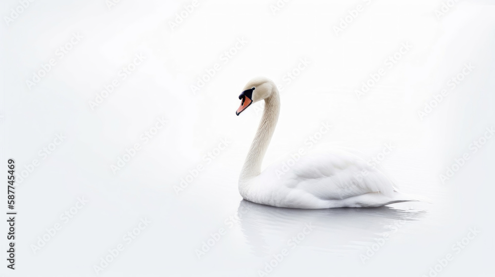 animal on the white Background a Swan generative ai animal on the white Background a Swan generative ai