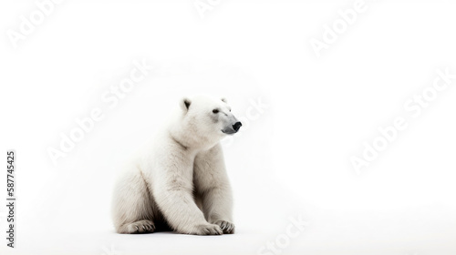 animal on the white Background a Bear generative ai