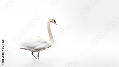 animal on the white Background a  Swan generative ai