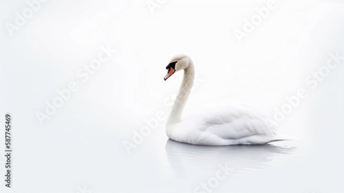 animal on the white Background a  Swan generative ai