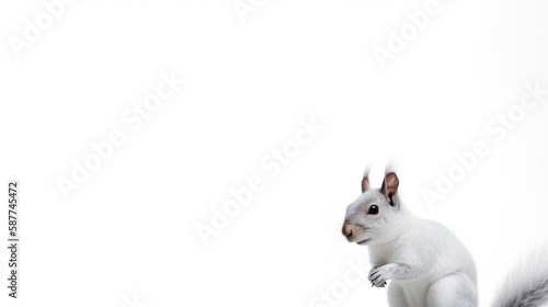 animal on the white Background a Squirrel generative ai