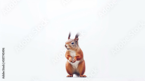animal on the white Background a Squirrel generative ai © Sergey