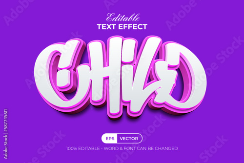 3D Text Effect Child Style