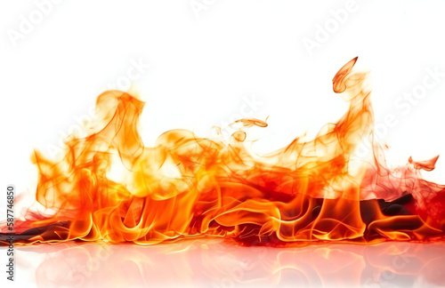 fire on white background,ai generated