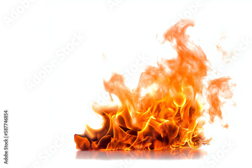 fire on white background,ai generated