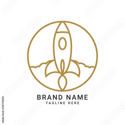 Launchpad Logo Design and Technology. Vector Illustration