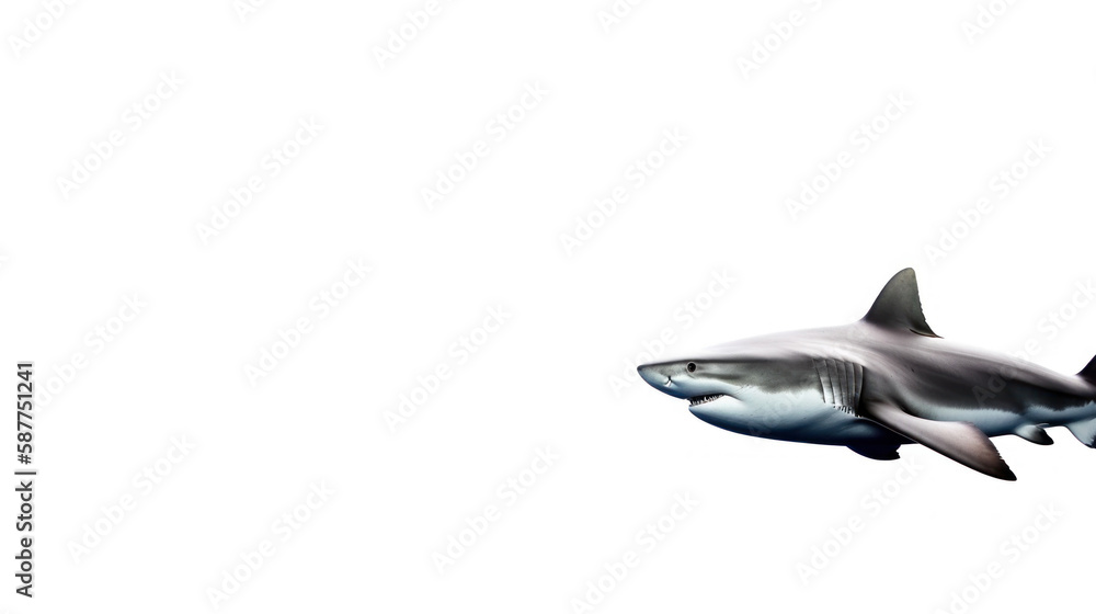 Naklejka premium animal on the white Background a Shark generative ai