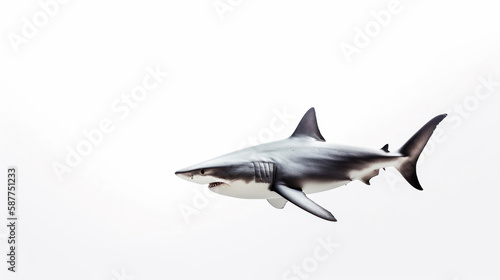 animal on the white Background a Shark generative ai
