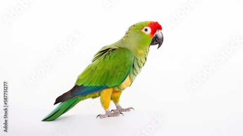 animal on the white Background a parrot generative ai © Sergey