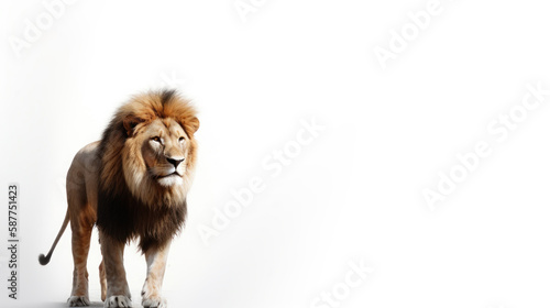 animal on the white Background a Lion generative ai