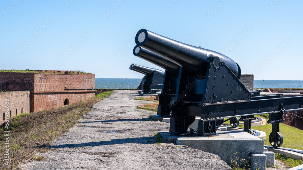 Cannon inside Fort Clinch.