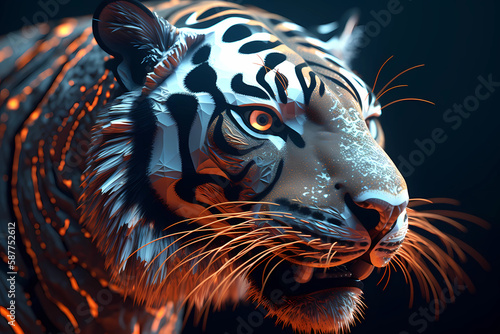 Portrait of a Tiger Head. Epic Beautiful Tiger Wallpaper.