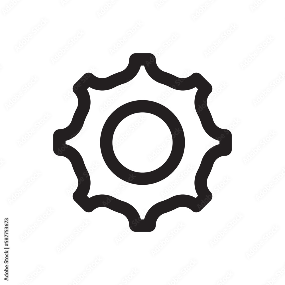Vetor de Machinery vector icon. Gear symbol. Cogwheel icon. Settings