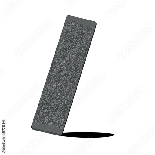 Damascus steel blank with drop pattern, metal bar in color, flat style