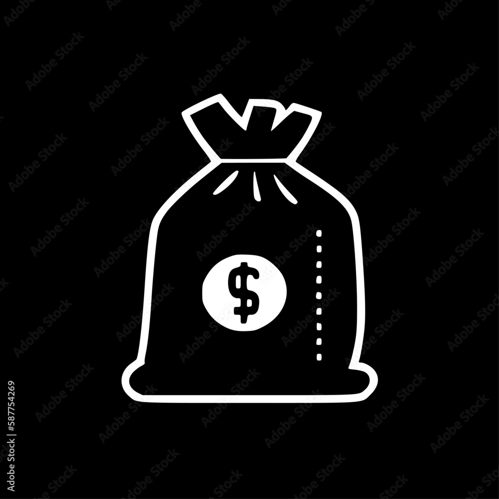 Money Bag - Minimalist and Flat Logo - Vector illustration