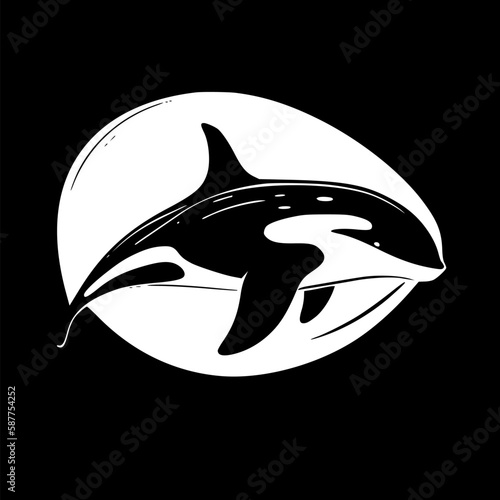 Killer Whale | Minimalist and Simple Silhouette - Vector illustration