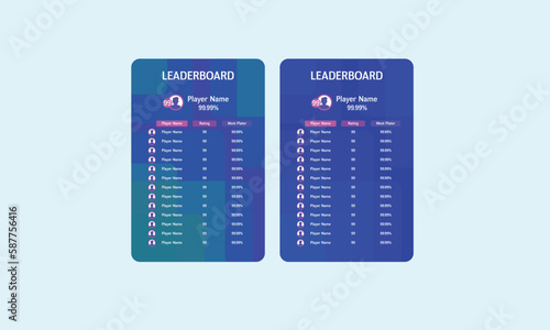 Game leaderboard with abstract background