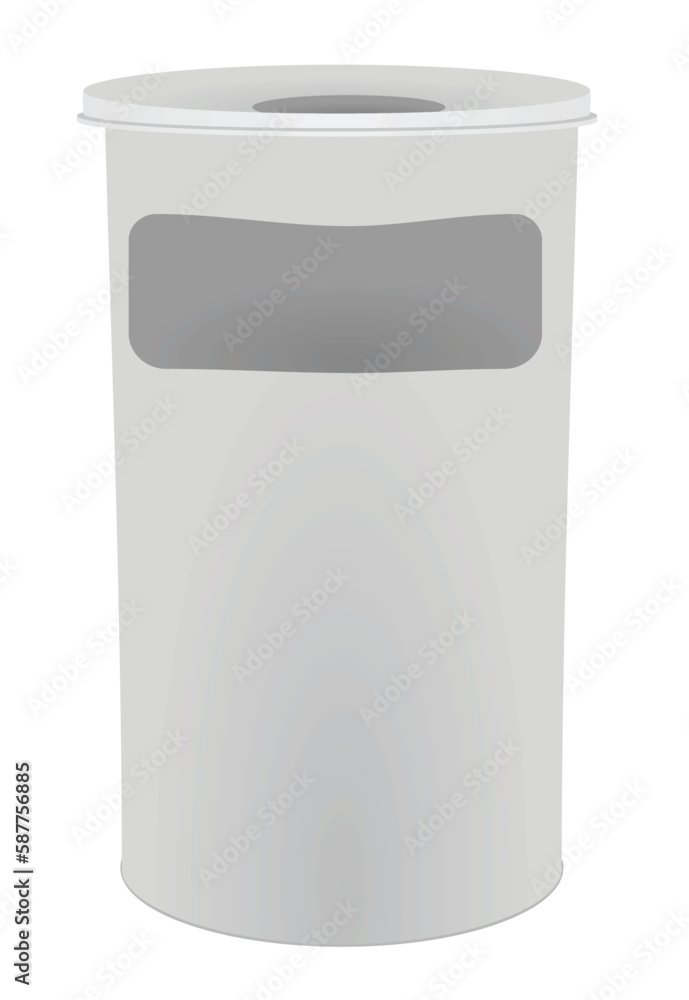 Metal standing outdoor ashtray. vector Metal standing outdoor ashtray. vector