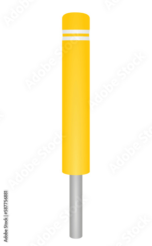 Yellow traffic post. vector illustration