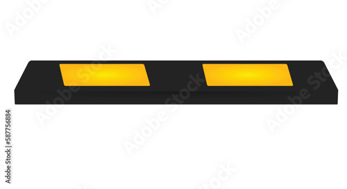Rubber parking stopper. vector illustration