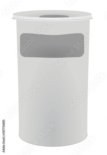 Metal standing outdoor ashtray. vector