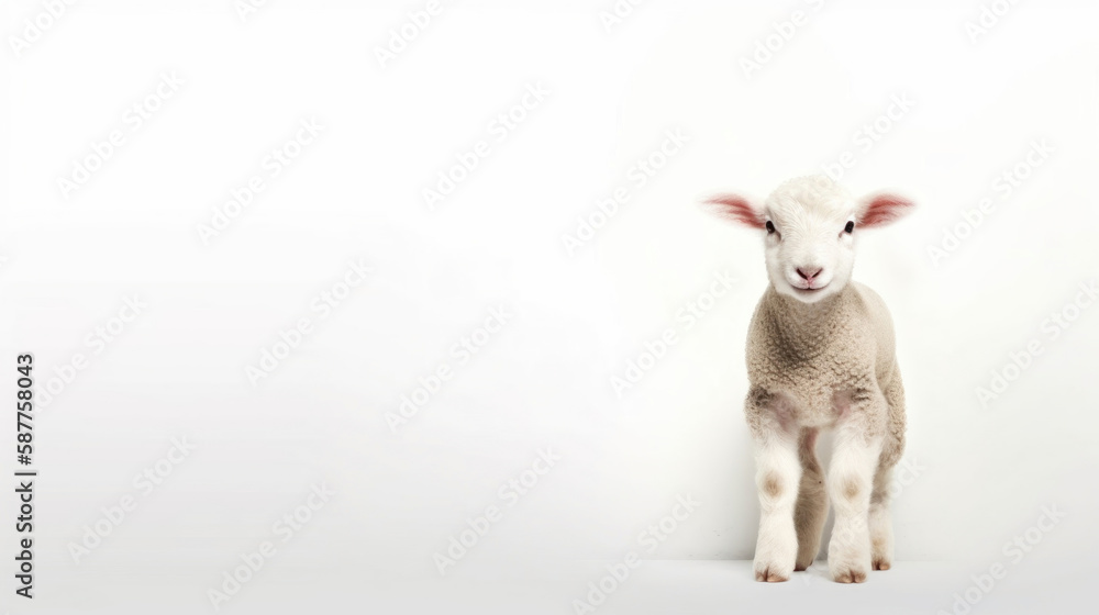 animal on the white Background a Lamb generative ai animal on the white Background a Lamb generative ai