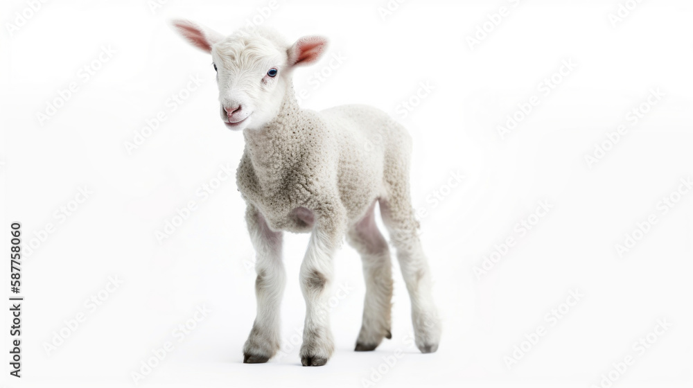 animal on the white Background a Lamb generative ai animal on the white Background a Lamb generative ai