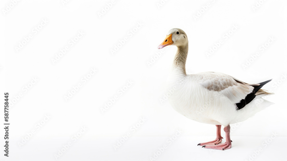 animal on the white Background a Goose generative ai animal on the white Background a Goose generative ai