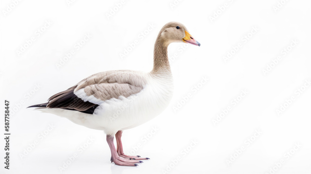 animal on the white Background a Goose generative ai animal on the white Background a Goose generative ai
