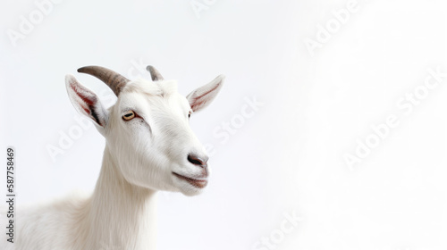 animal on the white Background a Goat generative ai