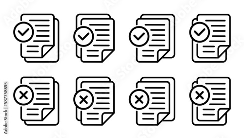 dokument zatwierdzony i nie zatwierdzony ikona