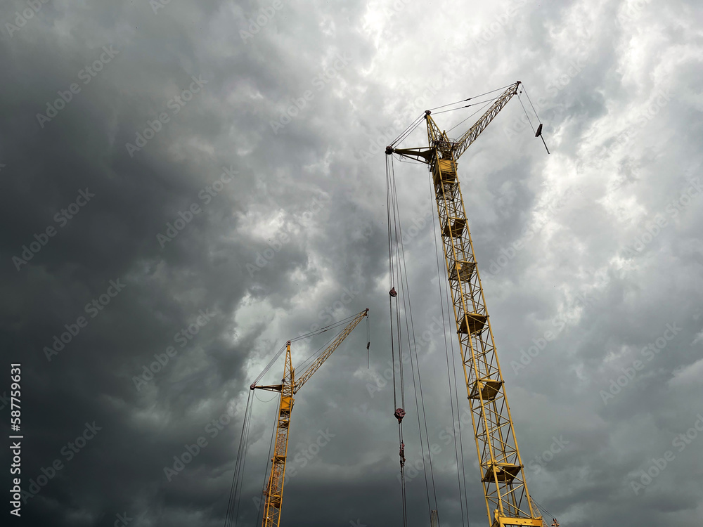 construction site with crane